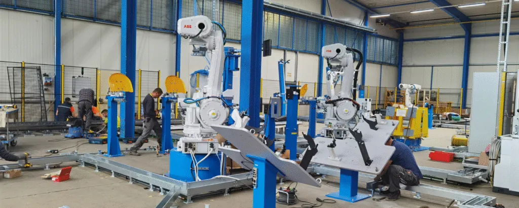 Workshop with a robotic cell